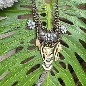 Free People Boho Necklace with Silver and Gold Tones